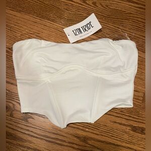 NWT 12TH TRIBE White corset cropTop